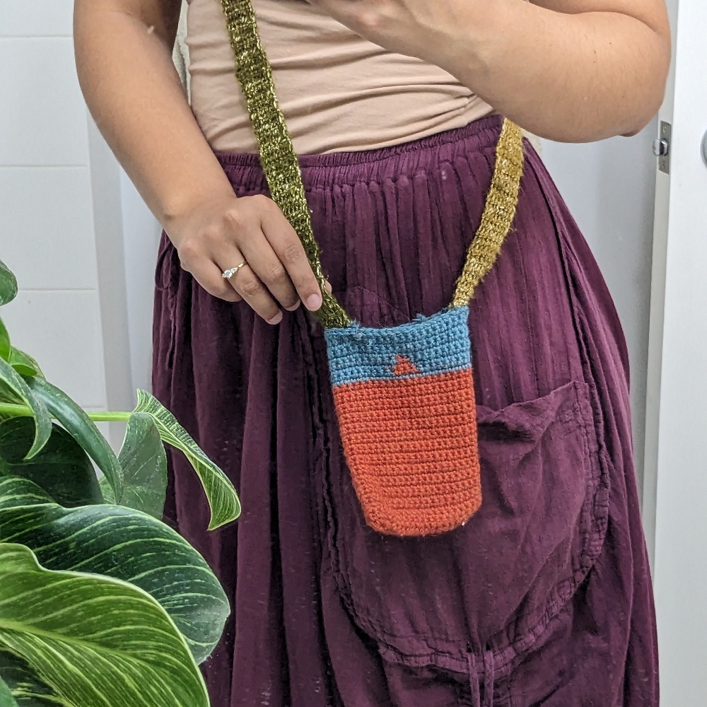 Handcrafted Multicolor Crochet Crossbody Bag